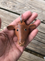 Hand Painted Beefmaster Cow Leather Keychain