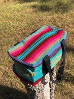 Light Blue Serape Southwest Weekender Bag