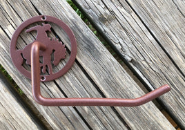 Bucking Bronc Metal Toilet Paper Holder Rust