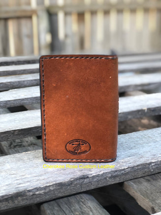 Leather Card Holder Wallet - Duck Hunt Green