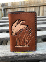 Duck Hunting Vertical Fold Leather Card Wallet