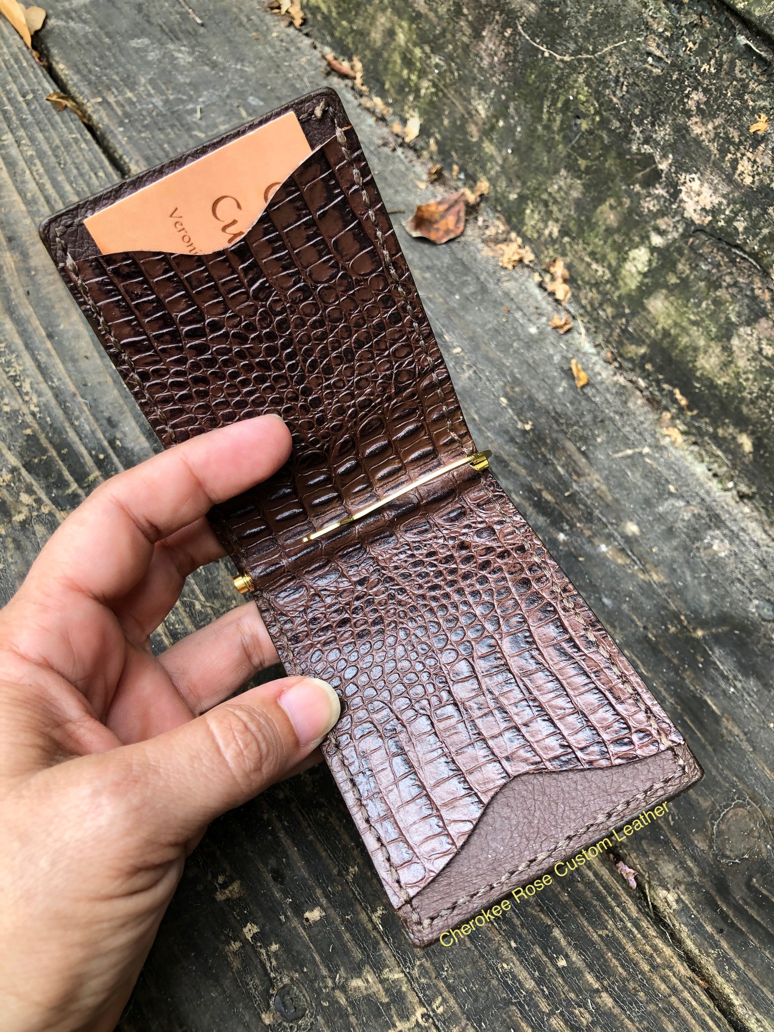 Front Pocket Wallet, Leather Handmade Brown Personalized