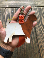 Hand Painted Boer Show Goat Key Chain