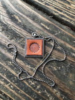 Daisy Stamped Leather Pendant Necklace
