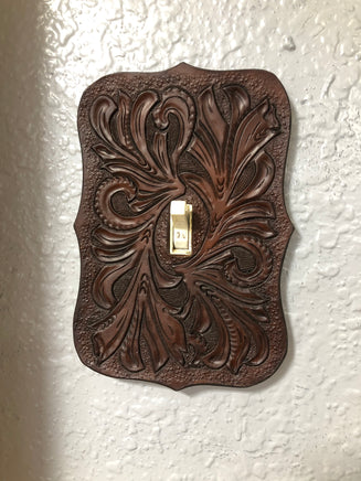 Tooled Leather Light Switch Covers