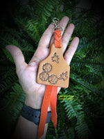 Sunflower & Bees Leather Ear Tag Key Chain