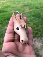 Horse Head Leather Keychain