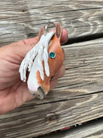 Hand painted Gypsy Vanner Horsehead Leather Keychain