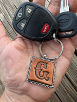 Custom Leather Initial Keychain Letter G