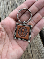 Custom Leather Initial Keychain Letter O