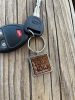Custom Leather Initial Keychain Letter W