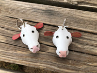 Hand Painted Hereford Cow Leather Keychain
