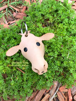 Momma Cow Leather Keychain