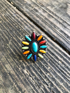 Multi Color Southwestern Cuff Ring
