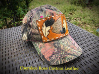 Buck Sticthed Arrowhead & Feathers Camo Trucker Cap - Peyote Rose