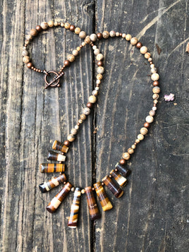 Handmade Picture Jasper and Agate Southwest Necklace
