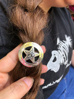 Silver Ranger Star Hair Tie - Peyote Rose