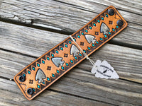 Painted Arrowhead Leather Cuff Bracelet