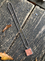 Stamped Flower Leather Pendant Necklace