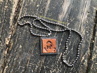 Stamped Tribal Horse Leather Pendant Necklace