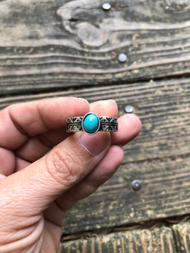Tribal Design Turquoise Stone Ring