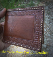 Custom Order~ Minimal Stamp or Initial BiFold Mens Wallet
