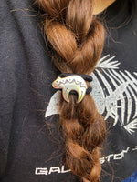 Zuni Bear Concho Hair Tie - Peyote Rose