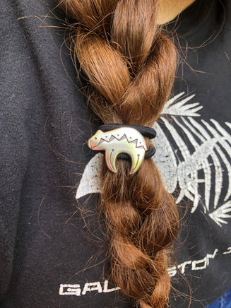 Zuni Bear Concho Hair Tie - Peyote Rose